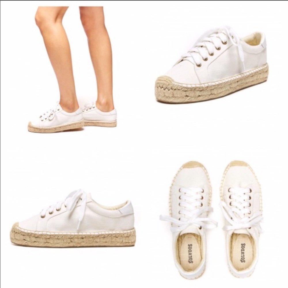 NWT Soludos White Platform Tennis Sneaker - Picture 5 of 7